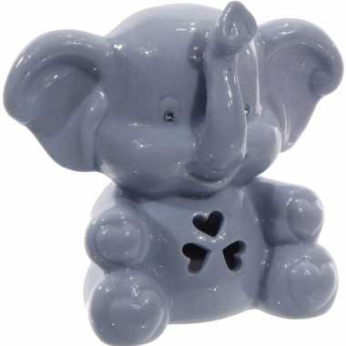 Grote porseleinen spaarpot blauwe olifant