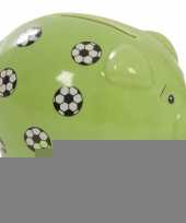 Grote groen spaarvarken voetballen spaarpot