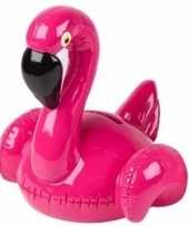 Grote spaarpot roze flamingo